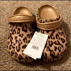 Leopard Crocs Size 8
